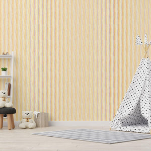 Luxury Yellow Striped Textured Wallpaper, Premium Non-Woven Wall Covering, 41.7"W x 614"H, Washable Removable for Living Room