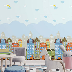 Luxury Cityscape Textured Wallpaper, Premium Non-Woven Wall Covering, 41.7"W x 614"H, Washable Removable for Living Room Bedr