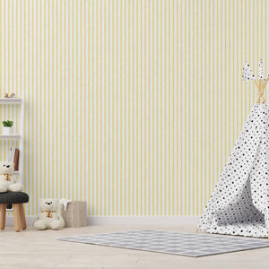 Luxury Yellow Striped Textured Wallpaper, Premium Non-Woven Wall Covering, 41.7"W x 614"H, Washable Removable for Living Room