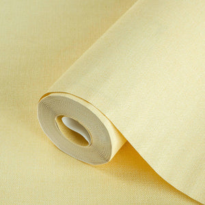 Luxury Yellow Textured Wallpaper, Premium Non-Woven Wall Covering, 41.7"W x 614"H, Washable Removable for Living Room Bedroom