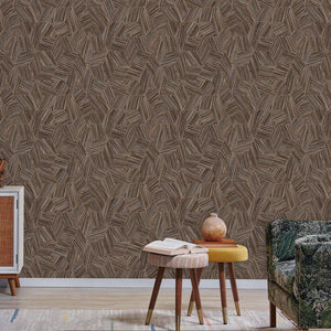 Luxury Brown Geometric Embossed 3D Embossed Wallpaper, Contemporary Non-Woven Wall Covering, 41.7"W x 398"H, Washable Removab