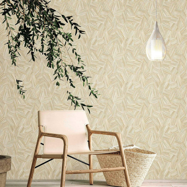 Luxury Cream Geometric Embossed 3D Embossed Wallpaper, Elegant Non-Woven Wall Covering, 41.7"W x 398"H, Washable Removable fo