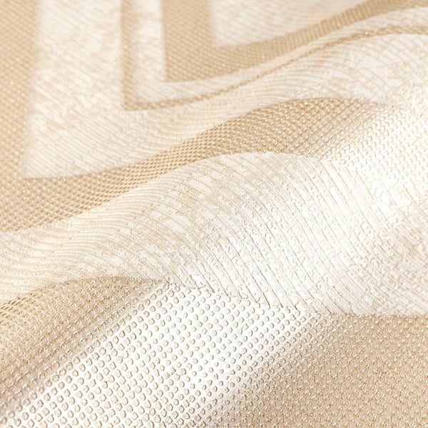 Luxury Cream Chevron Textured 3D Embossed Wallpaper, Modern Non-Woven Wall Covering, 41.7"W x 398"H, Washable Removable for L