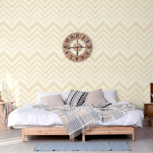 Luxury Cream Chevron Textured 3D Embossed Wallpaper, Modern Non-Woven Wall Covering, 41.7"W x 398"H, Washable Removable for L