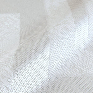 Luxury White Chevron Textured 3D Embossed Wallpaper, Industrial Non-Woven Wall Covering, 41.7"W x 398"H, Washable Removable f