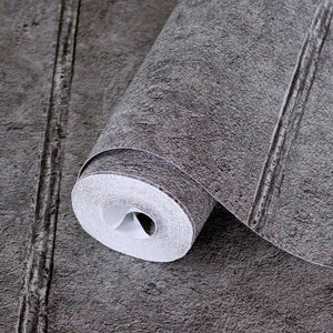 Luxury Gray Stone Textured Wallpaper, Contemporary Non-Woven Wall Covering, 41.7"W x 398"H, Washable Removable for Living Roo