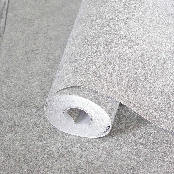 Luxury Gray Stone Textured Wallpaper, Farmhouse Non-Woven Wall Covering, 41.7"W x 398"H, Washable Removable for Living Room B