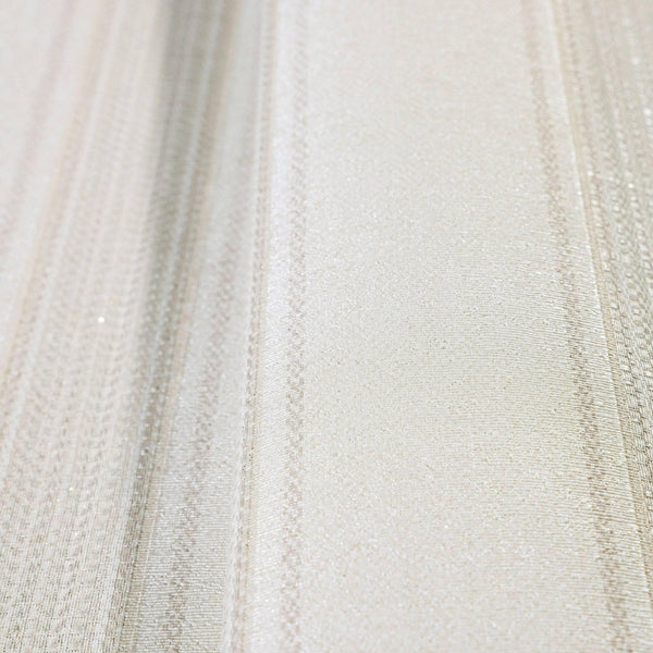 Luxury Cream Striped Stripe Wallpaper, Mid-Century Non-Woven Wall Covering, 41.7"W x 398"H, Washable Removable for Living Roo