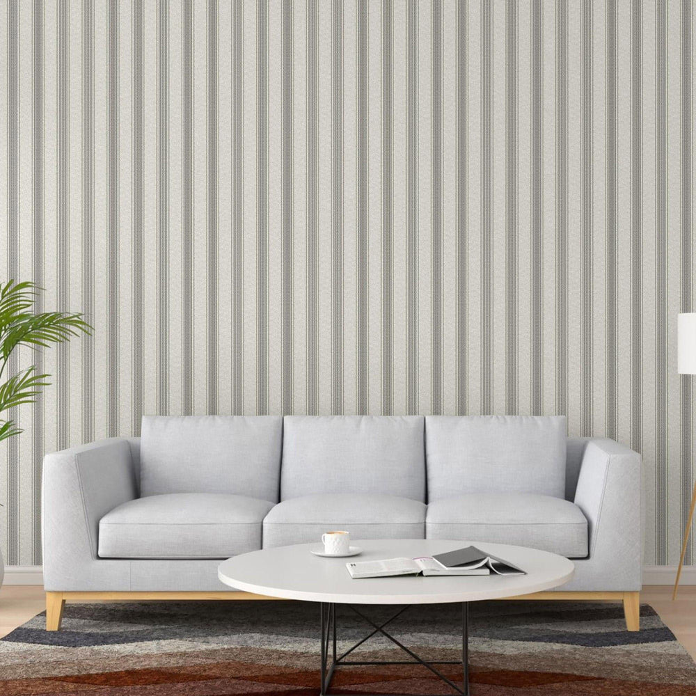 Luxury Brown Striped Stripe Wallpaper, Country Non-Woven Wall Covering, 41.7"W x 398"H, Washable Removable for Living Room Be