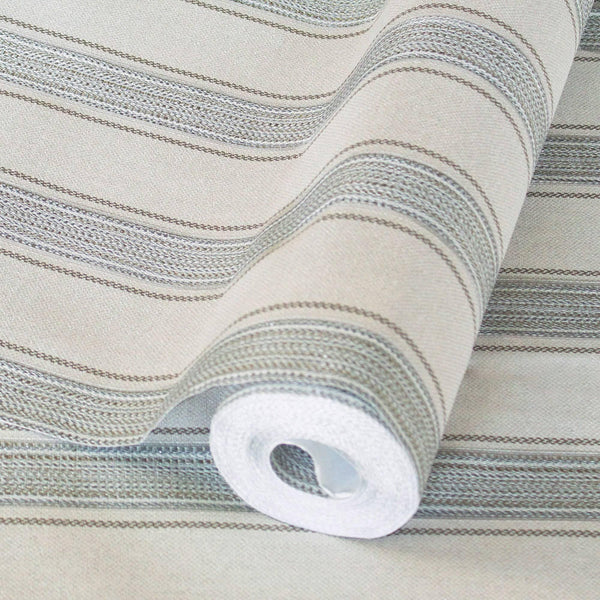 Luxury Brown Striped Stripe Wallpaper, Country Non-Woven Wall Covering, 41.7"W x 398"H, Washable Removable for Living Room Be