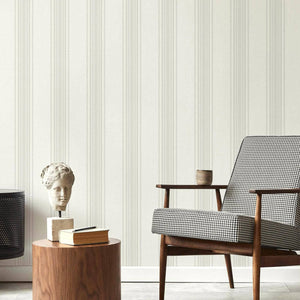Luxury Cream Striped Stripe Wallpaper, Scandinavian Non-Woven Wall Covering, 41.7"W x 398"H, Washable Removable for Living Ro