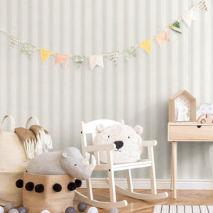 Luxury Cream Striped Stripe Wallpaper, Scandinavian Non-Woven Wall Covering, 41.7"W x 398"H, Washable Removable for Living Ro