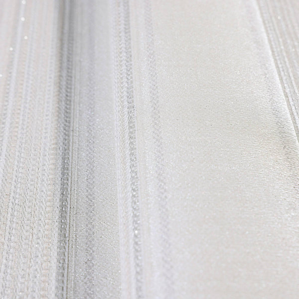 Luxury White Striped Stripe Wallpaper, Farmhouse Non-Woven Wall Covering, 41.7"W x 398"H, Washable Removable for Living Room 