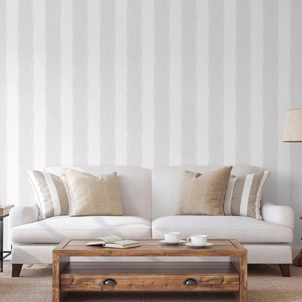 Luxury Purple Striped Stripe Textured Wallpaper, Farmhouse Non-Woven Wall Covering, 41.7"W x 398"H, Washable Removable for Li