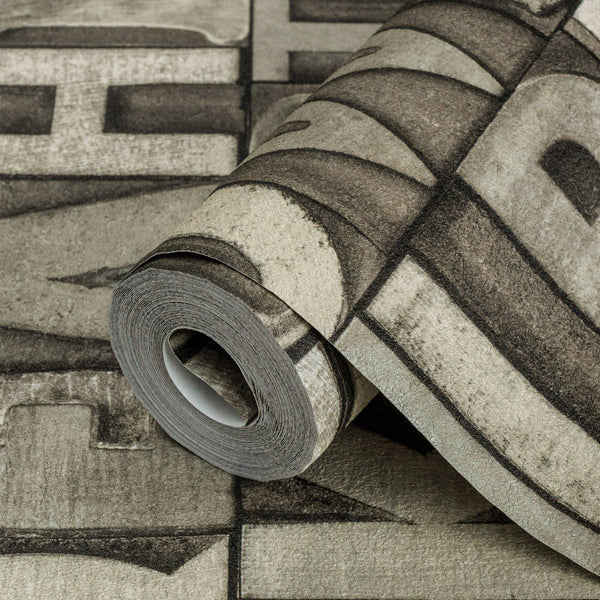 Luxury Gray Textured Wallpaper, Industrial Non-Woven Wall Covering, 41.7"W x 398"H, Washable Removable for Living Room Bedroo