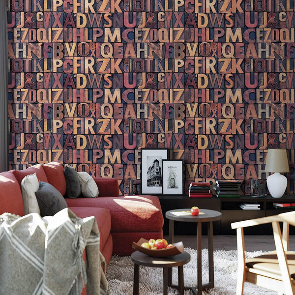 Luxury Orange Textured Wallpaper, Traditional Non-Woven Wall Covering, 41.7"W x 398"H, Washable Removable for Living Room Bed