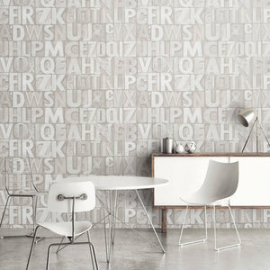 Luxury Ivory Textured Wallpaper, Contemporary Non-Woven Wall Covering, 41.7"W x 398"H, Washable Removable for Living Room Bed