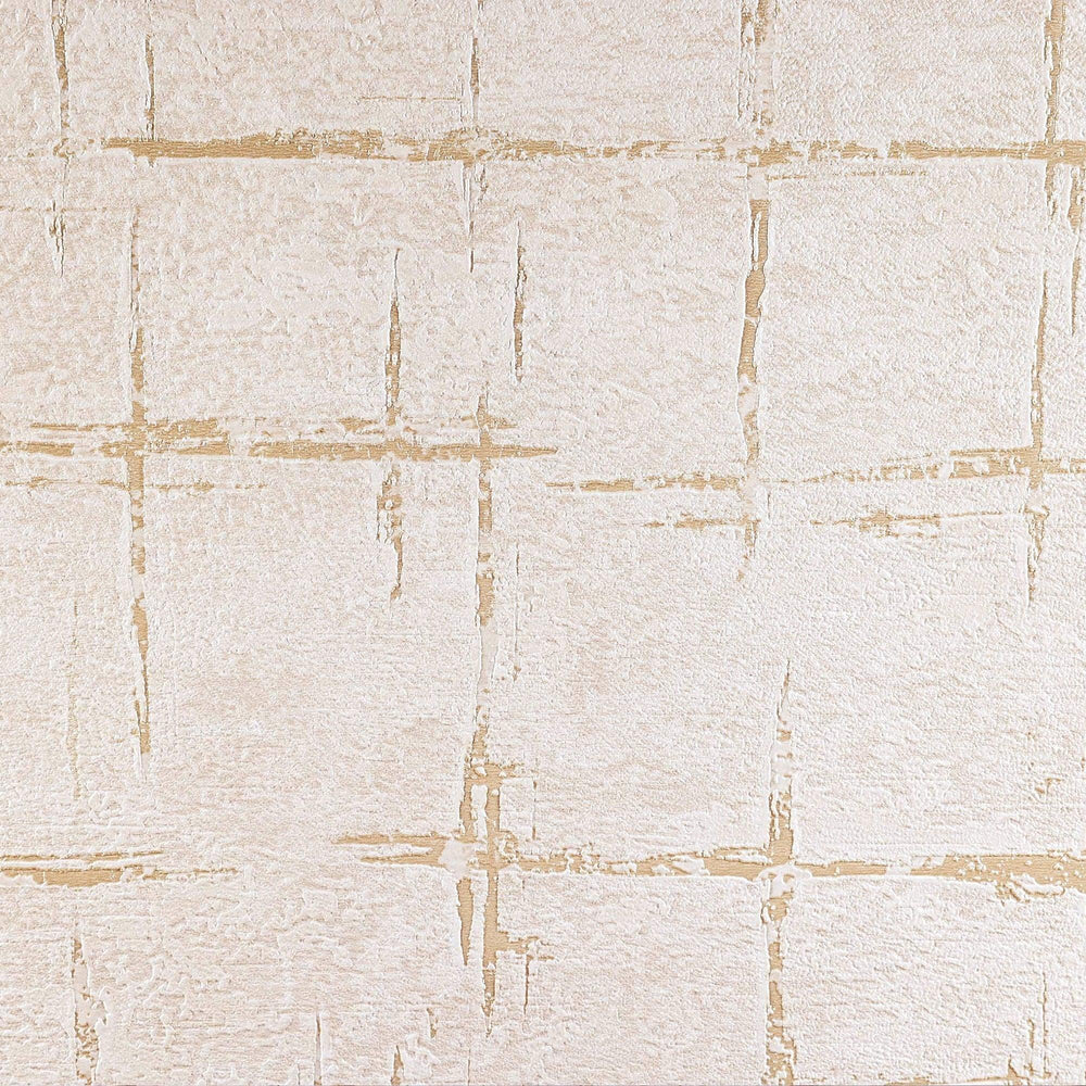 Luxury Beige Abstract Geometric 3D Embossed Wallpaper, Rustic Non-Woven Wall Covering, 41.7"W x 398"H, Washable Removable for
