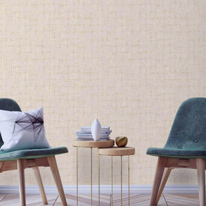 Luxury Beige Abstract Geometric 3D Embossed Wallpaper, Rustic Non-Woven Wall Covering, 41.7"W x 398"H, Washable Removable for