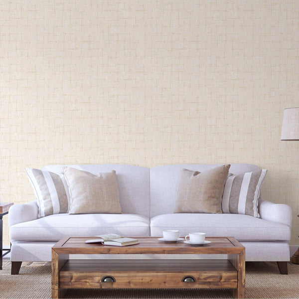 Luxury Beige Abstract Geometric 3D Embossed Wallpaper, Rustic Non-Woven Wall Covering, 41.7"W x 398"H, Washable Removable for