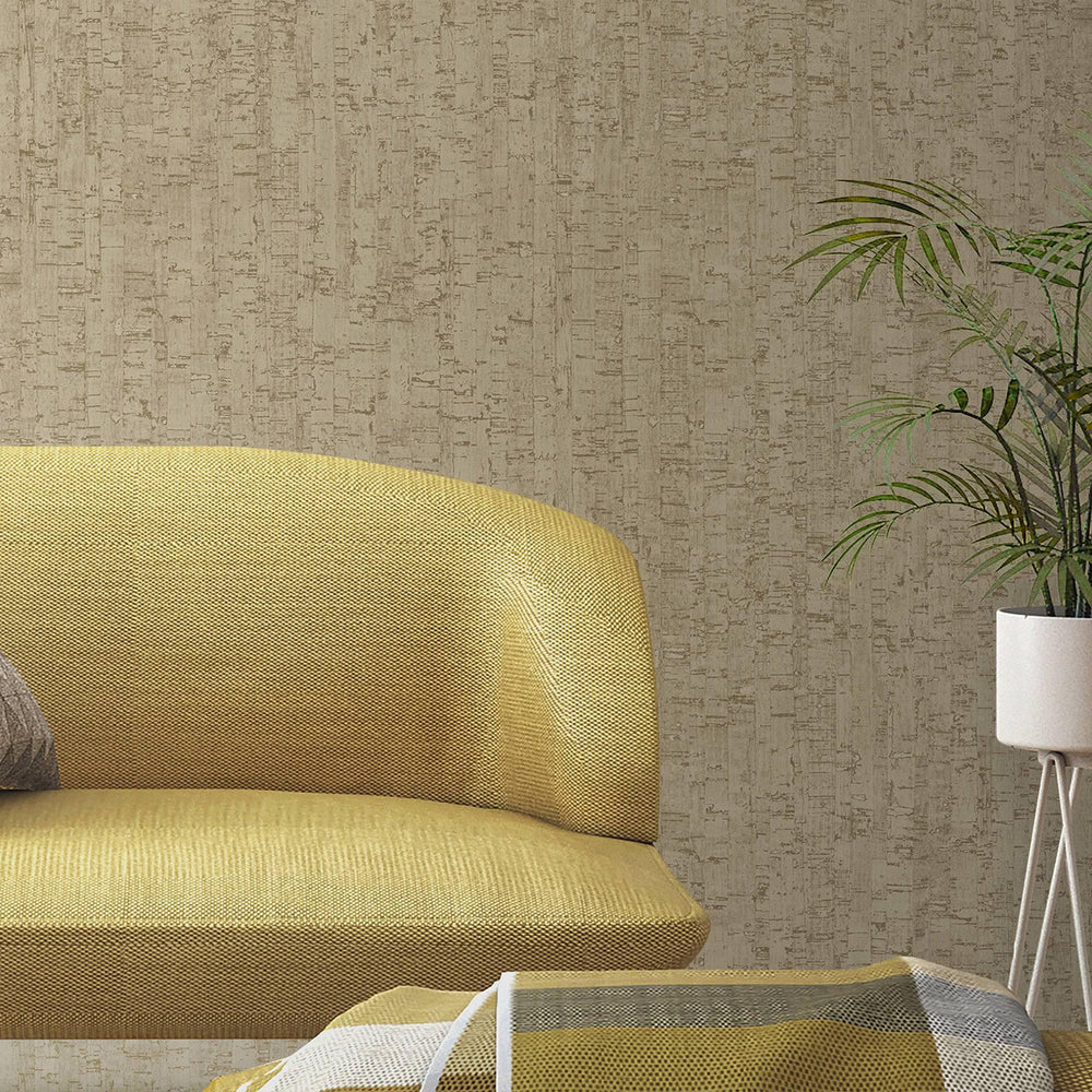 Luxury Beige Wood Textured Wallpaper, Farmhouse Non-Woven Wall Covering, 41.7"W x 614"H, Washable Removable for Living Room B