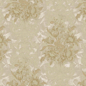 Luxury Beige Floral Damask 3D Embossed Wallpaper, Traditional Non-Woven Wall Covering, 41.7"W x 398"H, Washable Removable for