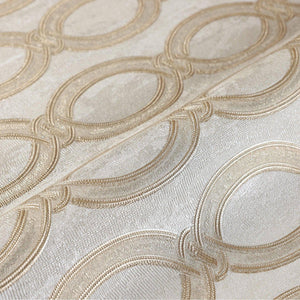 Luxury Beige Geometric Embossed 3D Embossed Wallpaper, Boho Non-Woven Wall Covering, 41.7"W x 398"H, Washable Removable for L