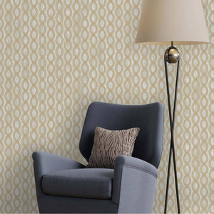 Luxury Beige Geometric Embossed 3D Embossed Wallpaper, Boho Non-Woven Wall Covering, 41.7"W x 398"H, Washable Removable for L
