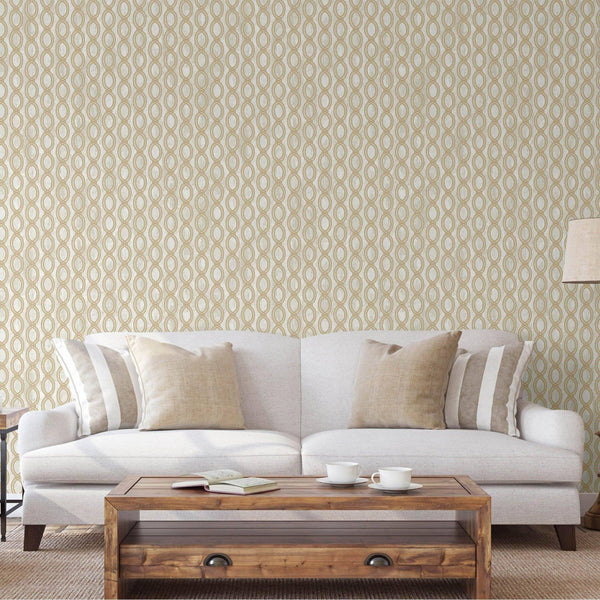 Luxury Beige Geometric Embossed 3D Embossed Wallpaper, Boho Non-Woven Wall Covering, 41.7"W x 398"H, Washable Removable for L