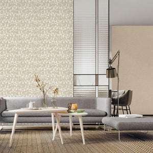 Luxury Beige Geometric Abstract 3D Embossed Wallpaper, Premium Non-Woven Wall Covering, 41.7"W x 614"H, Washable Removable fo