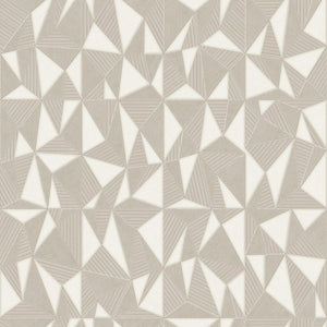 Luxury Beige Geometric Abstract 3D Embossed Wallpaper, Premium Non-Woven Wall Covering, 41.7"W x 614"H, Washable Removable fo