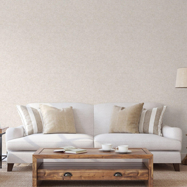 Luxury Beige Fabric Textured Wallpaper, Premium Non-Woven Wall Covering, 41.7"W x 398"H, Washable Removable for Living Room B