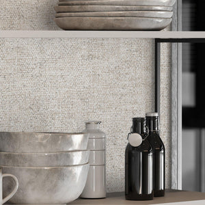 Luxury Beige Fabric Textured Wallpaper, Premium Non-Woven Wall Covering, 41.7"W x 398"H, Washable Removable for Living Room B
