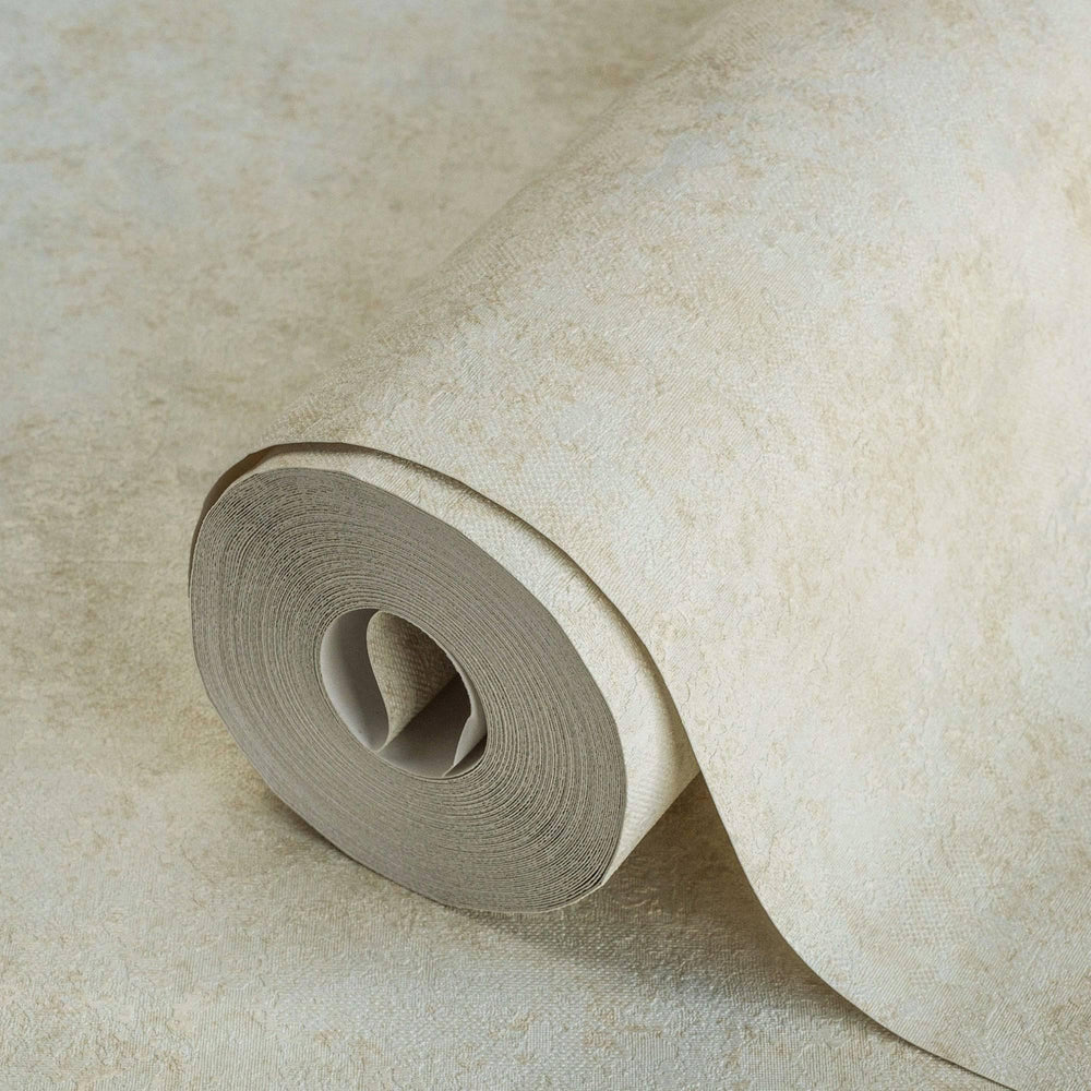 Luxury Beige Distressed Metallic 3D Embossed Wallpaper, Boho Non-Woven Wall Covering, 41.7"W x 614"H, Washable Removable for 