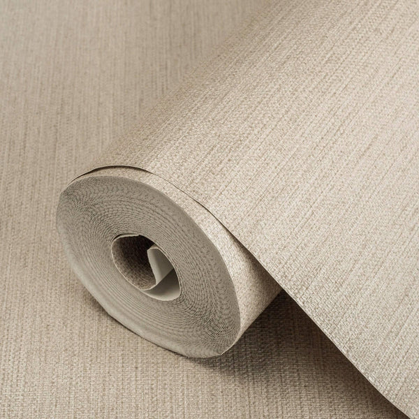 Luxury Beige Textured Wallpaper, Boho Non-Woven Wall Covering, 41.7"W x 614"H, Washable Removable for Living Room Bedroom Acc