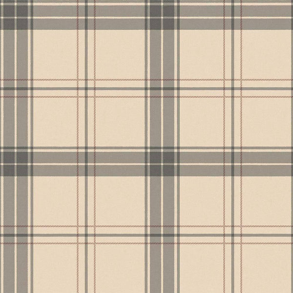 Luxury Beige Plaid Textured Wallpaper, Country Non-Woven Wall Covering, 41.7"W x 614"H, Washable Removable for Living Room Be