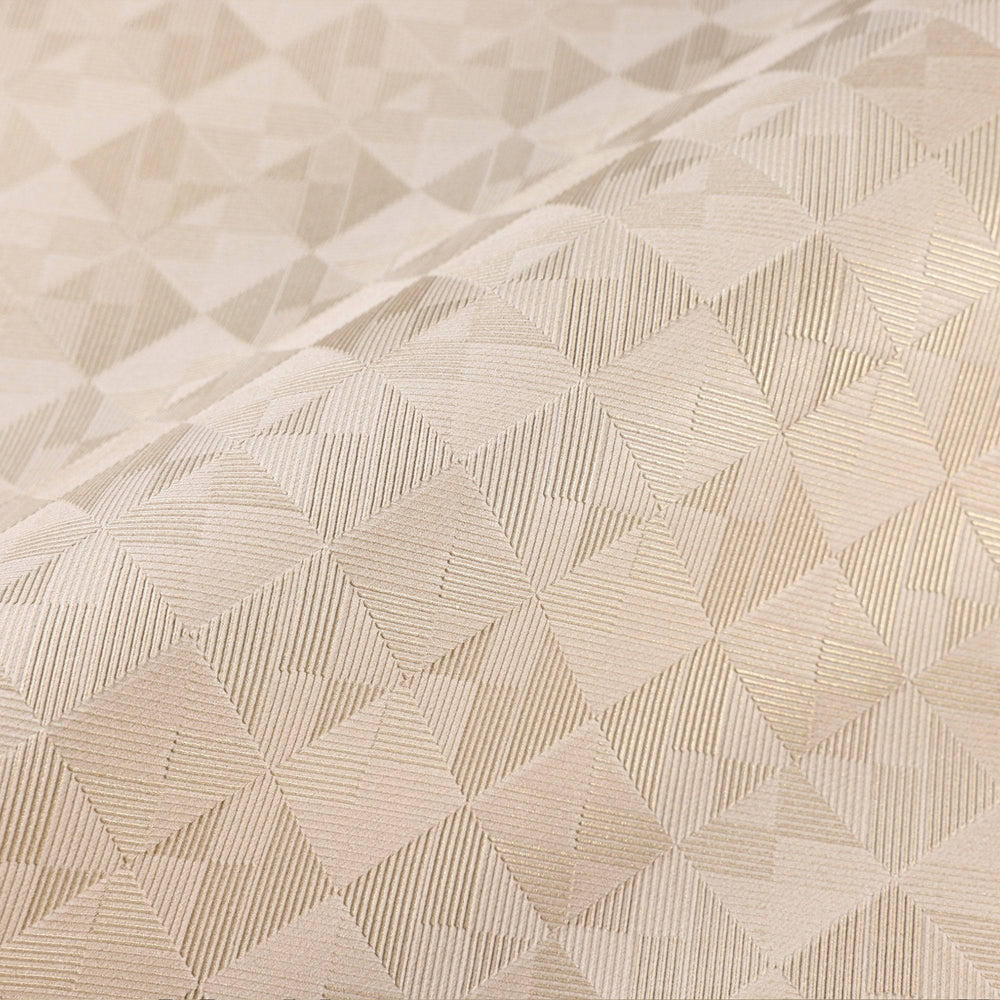 Luxury Beige Checkered Geometric 3D Embossed Wallpaper, Glam Non-Woven Wall Covering, 41.7"W x 614"H, Washable Removable for 