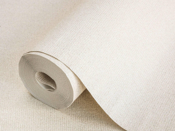 Luxury Beige Fabric Textured Wallpaper, Coastal Non-Woven Wall Covering, 41.7"W x 614"H, Washable Removable for Living Room B