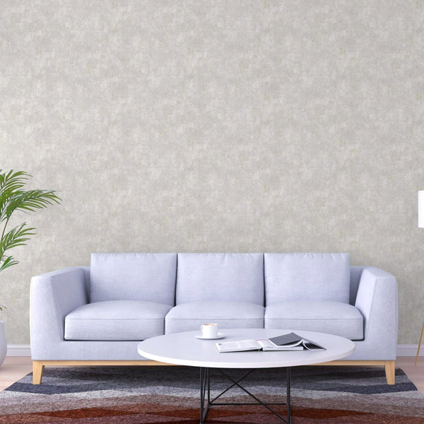 Luxury Beige Distressed Textured 3D Embossed Wallpaper, Farmhouse Non-Woven Wall Covering, 41.7"W x 614"H, Washable Removable
