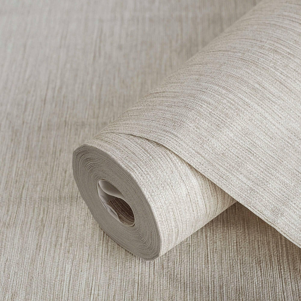 Luxury Beige Abstract Striped Textured Wallpaper, Traditional Non-Woven Wall Covering, 41.7"W x 614"H, Washable Removable for