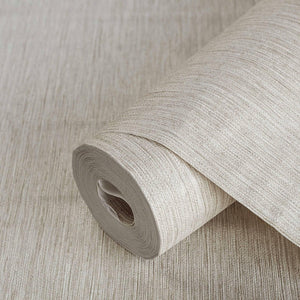 Luxury Beige Abstract Striped Textured Wallpaper, Traditional Non-Woven Wall Covering, 41.7"W x 614"H, Washable Removable for