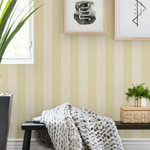 Luxury Beige Striped Stripe Textured Wallpaper, Premium Non-Woven Wall Covering, 41.7"W x 614"H, Washable Removable for Livin