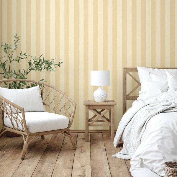 Luxury Beige Striped Stripe Textured Wallpaper, Premium Non-Woven Wall Covering, 41.7"W x 614"H, Washable Removable for Livin