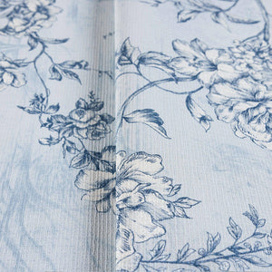 Luxury Blue Chinoiserie Floral Wallpaper, Coastal Non-Woven Wall Covering, 41.7"W x 614"H, Washable Removable for Living Room