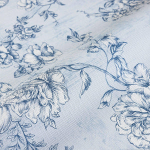 Luxury Blue Chinoiserie Floral Wallpaper, Coastal Non-Woven Wall Covering, 41.7"W x 614"H, Washable Removable for Living Room
