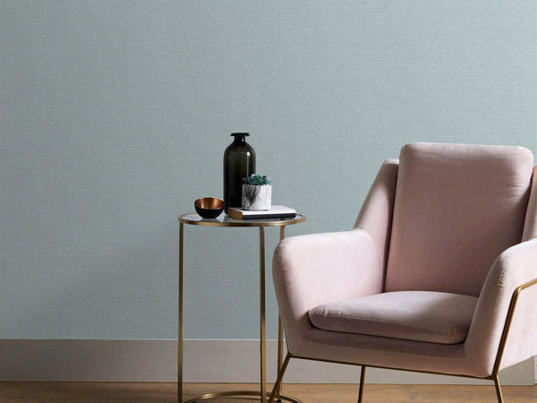 Luxury Blue Fabric Textured Wallpaper, Coastal Non-Woven Wall Covering, 41.7"W x 614"H, Washable Removable for Living Room Be