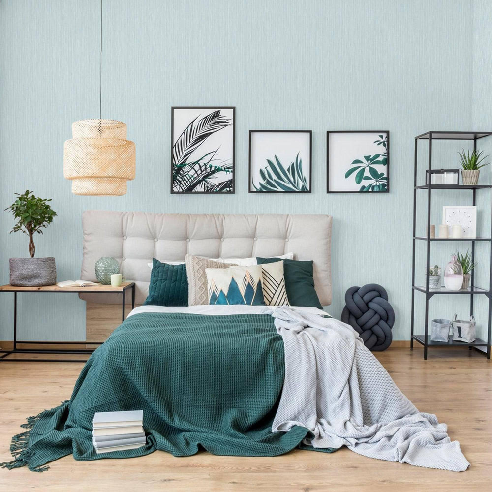Luxury Blue Striped Stripe 3D Embossed Wallpaper, Coastal Non-Woven Wall Covering, 41.7"W x 614"H, Washable Removable for Liv