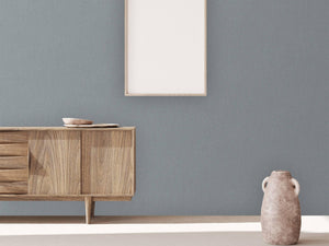 Luxury Blue Fabric Textured Wallpaper, Scandinavian Non-Woven Wall Covering, 41.7"W x 614"H, Washable Removable for Living Ro