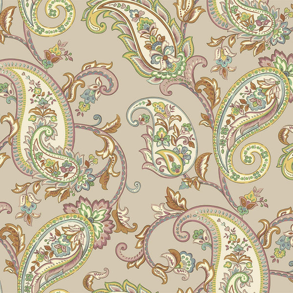 Luxury Brown Paisley Textured Wallpaper, Boho Non-Woven Wall Covering, 41.7"W x 614"H, Washable Removable for Living Room Bed