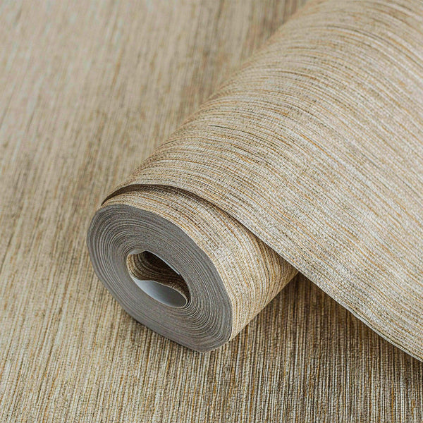 Luxury Brown Abstract Striped Textured Wallpaper, Traditional Non-Woven Wall Covering, 41.7"W x 614"H, Washable Removable for